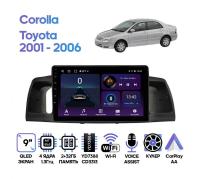 Штатная магнитола Toyota Corolla 01-04 (прав.руль), 01-06 (лев.руль), Wide Media LC9256ON-2/32T черн.